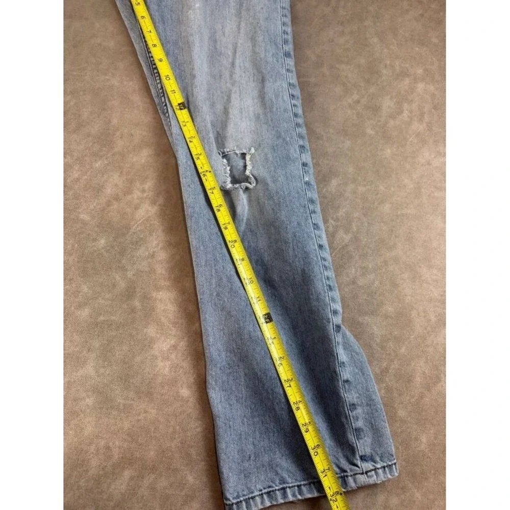 Ecko Unltd Hang Em High‎ Straight Fit Mens Y2K Light Denim Jeans Distress 32x32